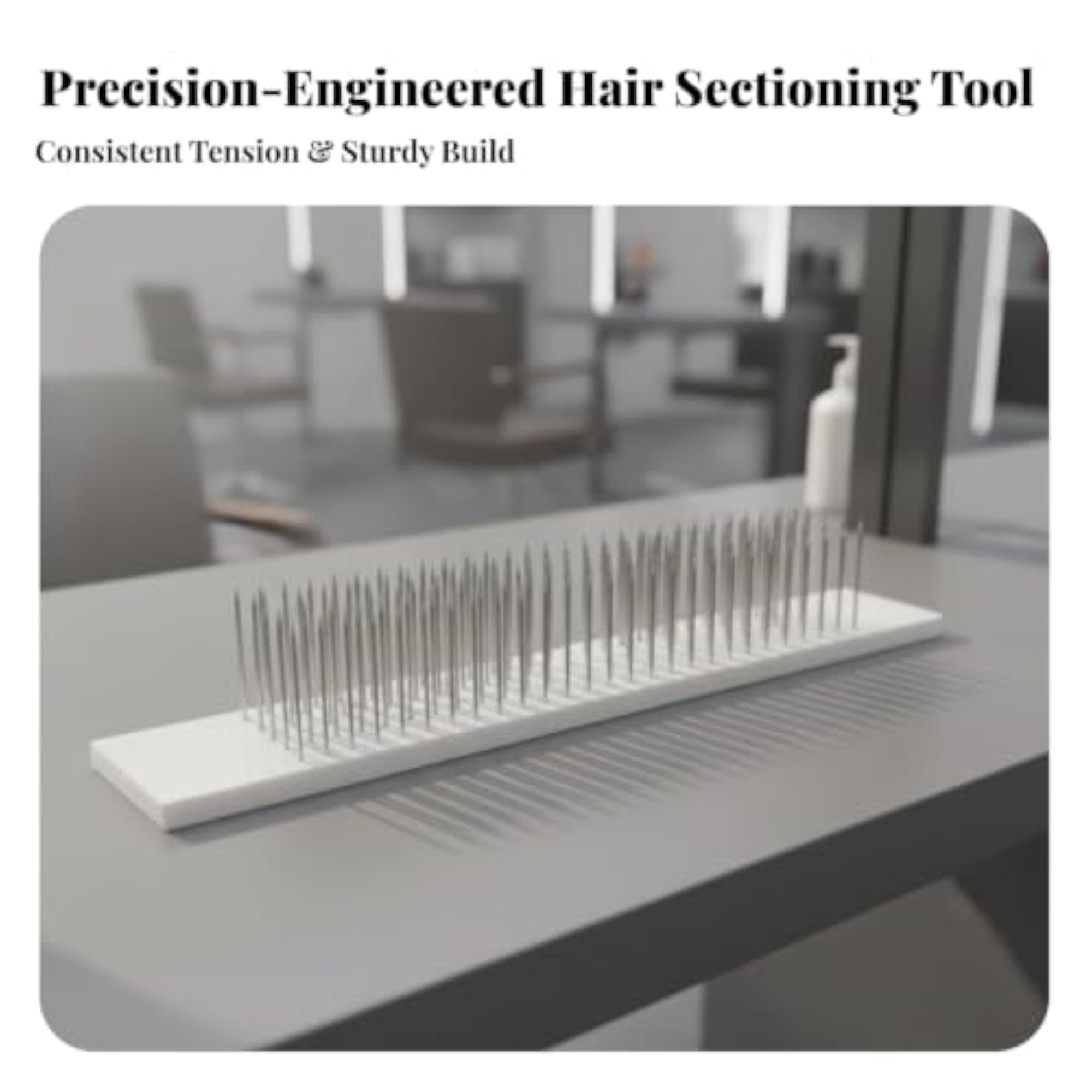 Rigid Hairpiece Teasing Board with Metal Pins